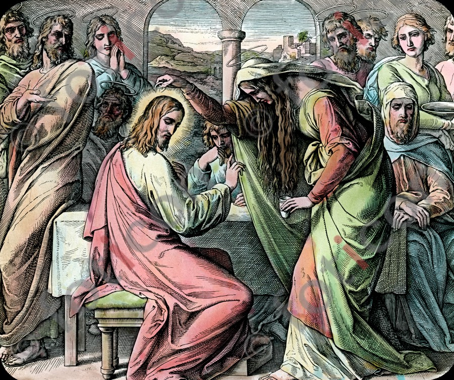 Maria salbt Jesus | Mary anoints Jesus - Foto foticon-simon-043-037.jpg | foticon.de - Bilddatenbank für Motive aus Geschichte und Kultur